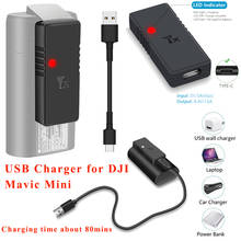 For DJI Mavic Mini Battery USB Charger LED Indicator Portable Mini Charger Charging Hub for DJI Mavic Mini Drone Accessories 2024 - buy cheap
