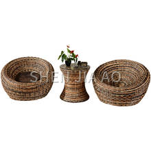 1PC Hand-woven Rattan Chair Fashion Vintage Rattan Chair Living Room Decoration Insect-proof And Moisture-proof Wicker Chair 2023 - buy cheap
