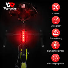 Luz Led inteligente con sensor de freno para bicicleta, faro trasero resistente al agua con carga USB para ciclismo de montaña o carretera, luz trasera de bicicleta 2024 - compra barato
