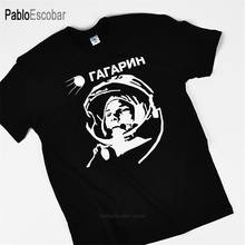 Мужская хлопковая футболка, летняя футболка, Yuri Gagarin Cosmonaut, Мужская футболка shubuzhi, футболка большого размера 2024 - купить недорого