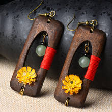 10 Designs Flowers Vintage Copper Earrings, New Original Handmade Aventurine Dangle Earrings ,New Nature Stones Ethnic Earrings 2024 - buy cheap