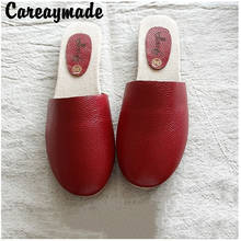 Careaymade-Pure handmade women's shoes, cowhide leather Baotou slippers, retro literature&art departmentcan,Customized color 2024 - buy cheap