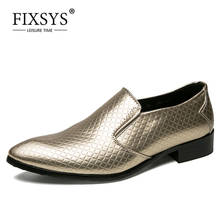 FIXSYS Men Pointed-toe Oxfords Man Fashion Slip-on Formal Shoes Elegant Wedding Business Dress Shoes Embossed Pattern Loafers 2024 - buy cheap