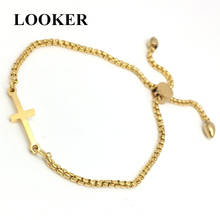 LOOKER Charming Cross Bracelet For Women Rose Gold / Gold /White Color Length Adjustable Female Ladies Friendship Bracelet 2024 - buy cheap