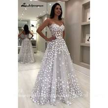 Elegante querida branco a linha até o chão praia vestidos de casamento vestido de noiva vestidos de noiva longos vestidos de casamento hochzeit 2024 - compre barato