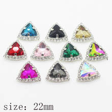 YWXINXI-triángulos de diamantes de imitación brillantes, 10 piezas, 22mm, accesorios de joyería para bricolaje, decoración de vacaciones, fiesta de boda 2024 - compra barato