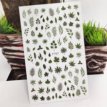 3D Nail Stickers Green Maple Leaf Grass Stickers for Nails Self-Adhesive Design Sticker for Manicure Decal Nail Art Decoration 2024 - buy cheap