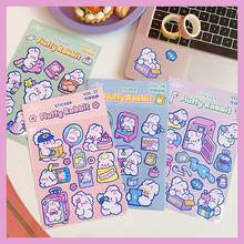 Ins Korean Cute Sticker Fluffy Candy Rabbit Sealing Labels Mobile Phone Shell Laptop Interesting Decorative Stickers Stationery 2024 - buy cheap