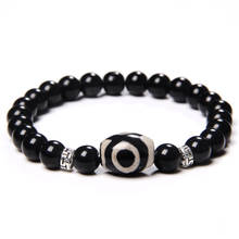 Pulsera tibetana Dzi, abalorios para pulseras, brazaletes trenzados de piedra Natural blanca y negra, budismo, hombres y mujeres, oración y meditación 2024 - compra barato