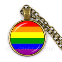 Gay Pride Parade Rainbow Necklace For Women Men Gay Lesbian Pride With Rainbow Love Wins LGBT Glass Dome Pendant Necklace Gift 2024 - buy cheap