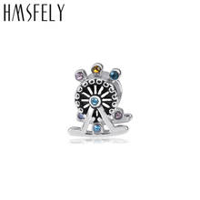 HMSFELY 316l Stainless Steel Charm Beads Accessories European Crystal Ferris wheel Beads For DIY Bracelet Jewelry making 4pcs 2024 - buy cheap