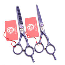 Juego de tijeras de peluquero Z1018 5,5 "Purple Dragon JP Steel Thinning tijeras de corte de pelo tijeras de pelo desmontable descanso de dedos 2024 - compra barato