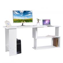Mesa dobrável de canto para computador, mesa em formato de l para escrita em casa, escritório, escrita branca, entrega rápida local 2024 - compre barato