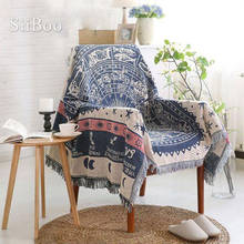 Capa de sofá de algodão 100%, toalha para sofá estilo geométrico, antiderrapante, vintage, frete grátis, sp1801 2024 - compre barato