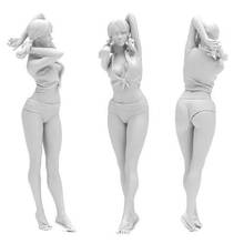 1/24 modern woman stand with long hair     Resin figure Model kits Miniature gk Unassembly Unpainted 2024 - buy cheap