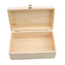 Caja de almacenamiento de madera Natural con tapa para el hogar, organizador de postales con cerradura dorada, estuche de joyería artesanal, para el hogar, novedad 2024 - compra barato