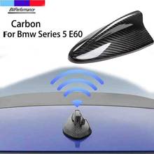 Capa de antena de tubarão para teto de carro, de fibra de carbono 6d real, para bmw series 5, e60, e61, m5 2003, 2004, 2005, 2006, 2007, 2008, 2009 2024 - compre barato