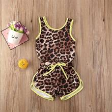 Newest Arrival Summer Swimsuit Baby Girls Leopard Bikini Set Swimwear Bathing Suit Beachwear Bodysuits Shorts 2Pcs Tankini 2024 - buy cheap