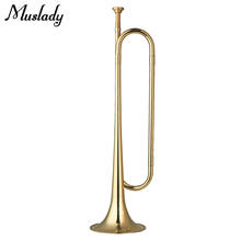 Muslady-Trompeta de Latón chapado en oro con boquilla, instrumento Musical para principiantes, banda escolar, 18,7 pulgadas 2024 - compra barato