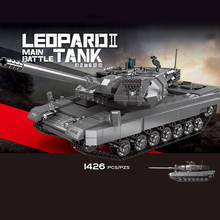 1426Pcs WW2 Military Series World War Leopard 2 Main Battle Tank Model Building Blocks Bricks Toys For Children Gifts 2024 - buy cheap