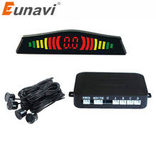 Автомобильный комплект светодиодных датчиков парковки Eunavi, с 4 датчиками заднего хода, парковочный радар-монитор, детектор с подсветкой 2024 - купить недорого