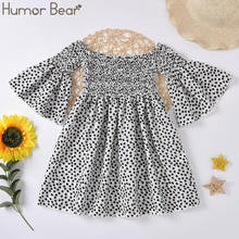Humor Bear Summer Girls Dress Europe & The United States Cotton Children Clothing Floral Trumpet Sleeves Dresses Kids Clothes 2024 - buy cheap