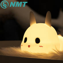 Colorful Silicone Rabbit Night Light Cute Animal Soft Cartoon Lamps USB Rechargeable For Children Bedroom Baby Christmas Gift 2024 - buy cheap