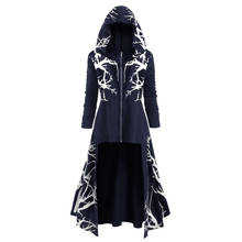 Свободная накидка с капюшоном для взрослых и мужчин на Хэллоуин, длинный плащ унисекс, черный костюм, пальто, подарки, винтажный платье в средневековом стиле #4 2024 - купить недорого