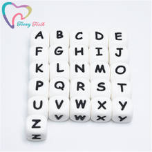 10 PCS 12 MM Letter Silicone Cube Beads Baby Teether Beads Chewing Alphabet Bead For Personalized Name DIY Teething Necklace 2024 - buy cheap