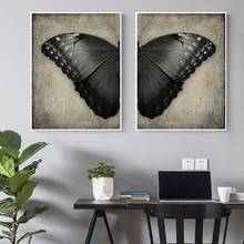 Pôster de borboleta preta, estampas para decoração de goth, arte escura, borboleta, arte de parede, imagem de pintura em tela, decoração de parede de casa gótica 2024 - compre barato