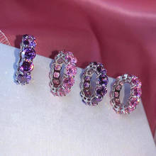 Anel de noivado redondo 5mm, zircônia cúbica brilhante, bijuteria para casamento, para mulheres 2024 - compre barato