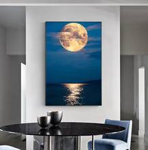 Nordic Style Landscape Canvas Painting Sea and Moon Posters and Prints Wall Art Pictures for Living Room Wall Decoration Cuadros 2024 - buy cheap