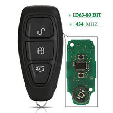 Mando a distancia inteligente para coche Ford Focus c-max Mondeo Kuga Fiesta b-max 434-2010, 3 botones, 2019 Mhz, Id63-80 Bit 2024 - compra barato