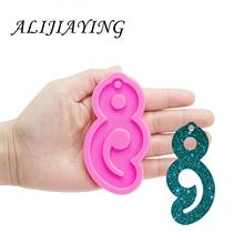 Shiny Semi Colon Silicone Keychain Mold for Resin Epoxy Craft DIY Heart Semicolon Jewelry Pendant Tools DY0282 2024 - buy cheap