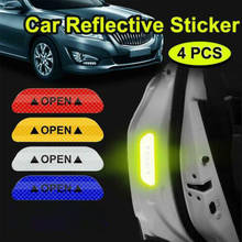4 PCS Car Sticker Protector Guards Reflective Strips Auto Safety Mark Warning Tape Wheel Eyebrow Door Carbon Fibre Decal 2024 - buy cheap