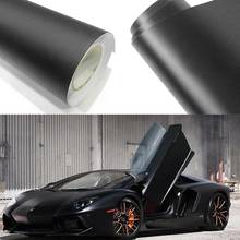 Película de vinilo negra mate para envolver el coche, pegatina DIY para vehículo, calcomanía 3D, respaldo autoadhesivo para herramientas de coche, alta calidad, 12x60" 2024 - compra barato