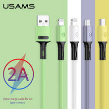 USAMS 1m 2A Type C Micro USB Lightning Mobile Phone Cable for iPhone 13 12 11 X 8 7 6 Huawei Sumsung Xiaomi Data Sync Cable 2024 - buy cheap