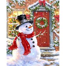 Gatyztory Frame Santa Snowman DIY Painting By Numbers Handpainted Oil Painting Canvas Colouring Gift 2024 - buy cheap