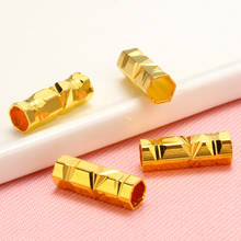 20 pcs Carved Pentagon tube straight gold connectors bracelet spacer bead earring jewelry findings accessories 2024 - buy cheap