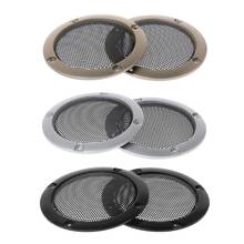 2 pçs alto-falante grills 3 \ "protetor subwoofer quadro grille capa malha de aço círculo decorativo diy acessórios y3nd 2024 - compre barato