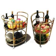 Hotel 4S shop wine cart KTV mobile dining car round service cart stainless steel tea cart 2024 - buy cheap