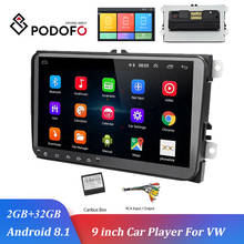 Podofo 9 inch Car Multimedia Player Android 8.1 GPS Navigation Car Radio 2Din Auto Radio WIFI Buletooth For VW/ Passat/POLO/GOLF 2024 - buy cheap
