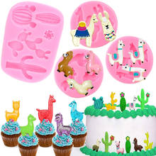 Cactus Alpaca Fondant Mold Llama Cake Border Silicone Molds Cupcake Topper Baby Party Cake Decorating Tools Candy Chocolate Mold 2024 - buy cheap