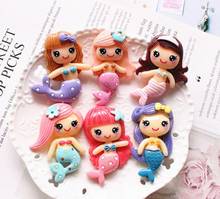 1pcs/lot Mermaid Flatback Resin Cabochons Scrapbook Craft DIY Embellishments Phone Decor Headwear Accessories 4.0cmx6.5cm 2024 - buy cheap