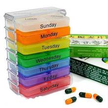 Capa organizadora de comprimidos, caixa de armazenamento de 7 dias para a semana, com design colorido, organizador de comprimidos 2024 - compre barato