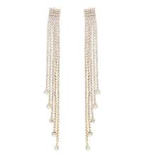 Korean Fashion Jewelry Personality Temperament Crystal Tassel Earrings Bridal Earrings For Women Long Earrings Oorbellen 2024 - buy cheap