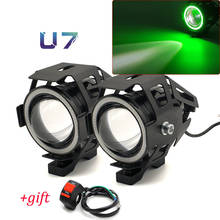 New 125W Motorcycle Headlight w/ Angel Eye Devil Eye 3000LM moto spotlight U7 LED Driving Fog Spot Head Light Decorative Lamp 2024 - buy cheap