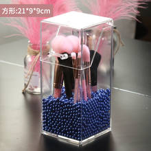 Colors Pearl Acrylic makeup brush holder bucket beauty brush container pen brush container desktop container without brush 2024 - buy cheap