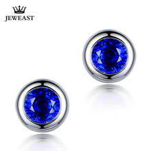 ML Natural sapphire 18K Pure Gold Earring Real AU 750 Solid Gold Earrings  Diamond  Trendy  Fine Jewelry Hot Sell New 2020 2024 - buy cheap