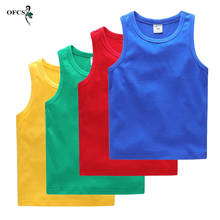 2Pcs/Package Best Selling Kids Baby Vests T-shirts Children Summer 18 Color Vest Tops Outfit Boy Girl Solid Clothes Cotton Tees 2024 - buy cheap